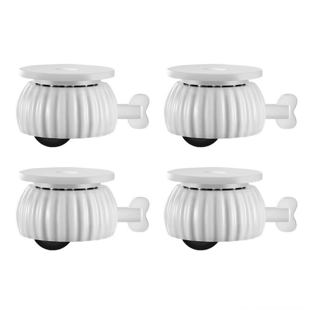 

4Pcs Heavy Duty Universal Wheel Soft Rubber Furniture Caster Mute Swivel Caster Trolley Accessory White-Black wheel
