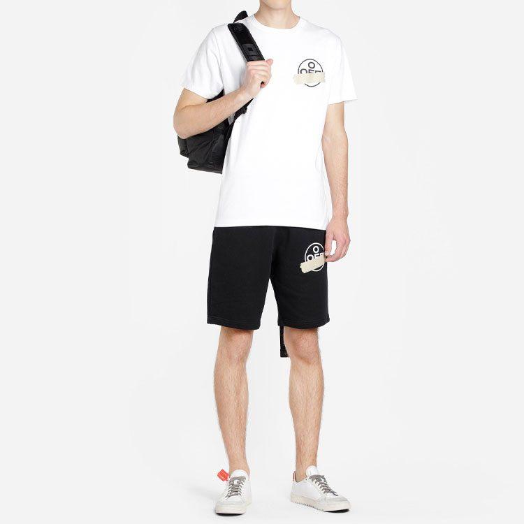 OFF WHITE T-shirt aderente con nastro frecce OMAA027R201850020148