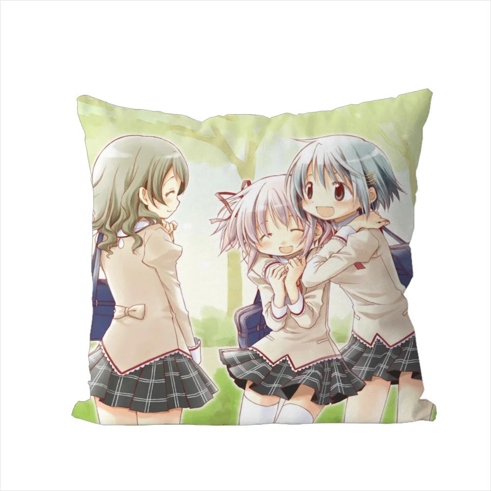 Puella Magi Madoka Magica Pillow Case For Car Sofa Decorative Home Doublesided Print Plush Square Throw Pillow Cushion Cover
