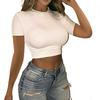 YYFS Women's Fashion Casual Summer Spring Solid Color Print Short Sleeve O-Neck Blouses & Shirts