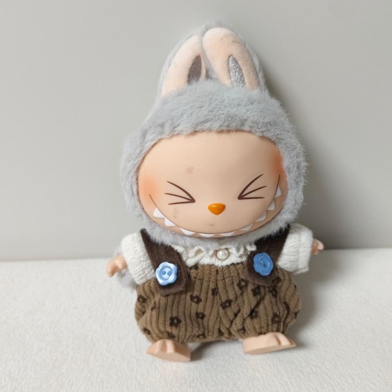 17CM Second Gen Labubu Knitted Hat with Silicone Pendant Replacement Outfit