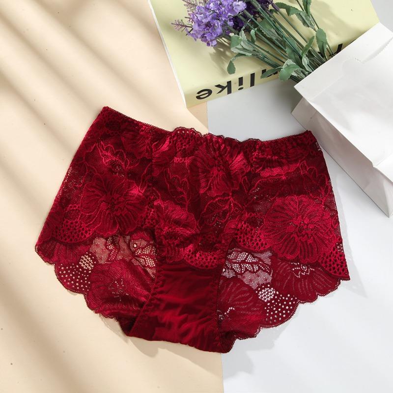 

Сексуальные кружевные трусики, нижнее белье с бесшовными трусиками, полая талия, ультратонкие, утягивающие бедра, прозрачные трусики, утягивающие женские трусики больших размеров XXL вино красного
