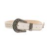 Simple Adult Waist Belt with Adjustable Unique Diamond Buckle Waistband PU Waist Belts for Rock Fan Wear Resistant White