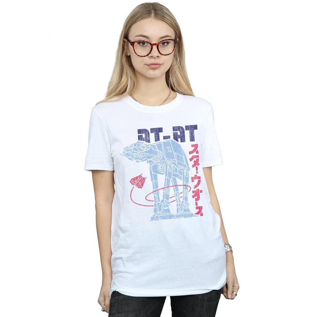 Star Wars Womens/Ladies Kanji AT-AT Cotton Boyfriend T-Shirt