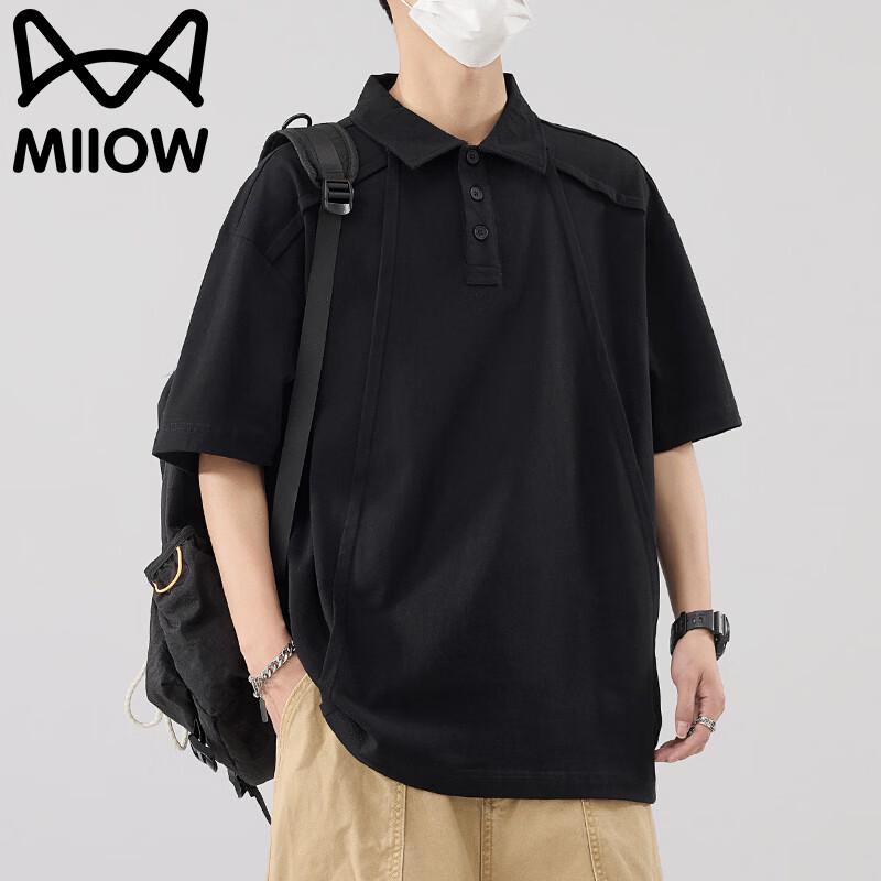 MIIOW Men's Retro Casual Short Sleeve Polo Shirt