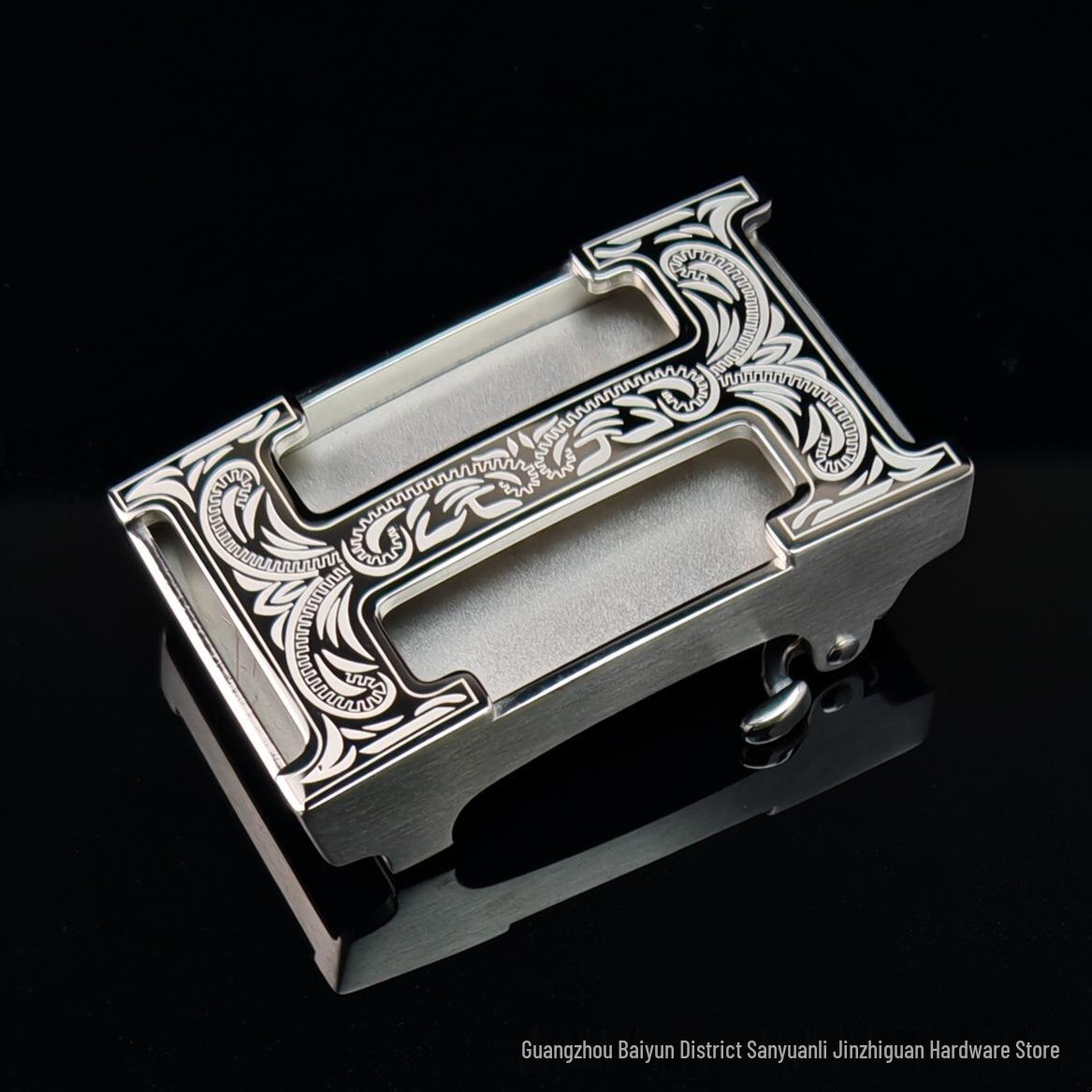 

3.5H Stainless Steel Men s Belt Buckle - Automatic, Non-Fading, High-End, Versatile, Pure Steel.