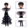 Adams Wednesday Doll in Gothic Black Formal Dress - Rave'n Figure