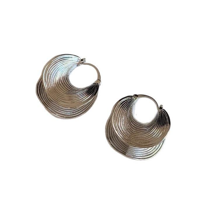 Simple Arc Earrings Female Tide Personality Cow Horn Ear Buckle Texture Earrings Niche Retro Senior Sense Elegant Accessories Classic Casual Jewelry