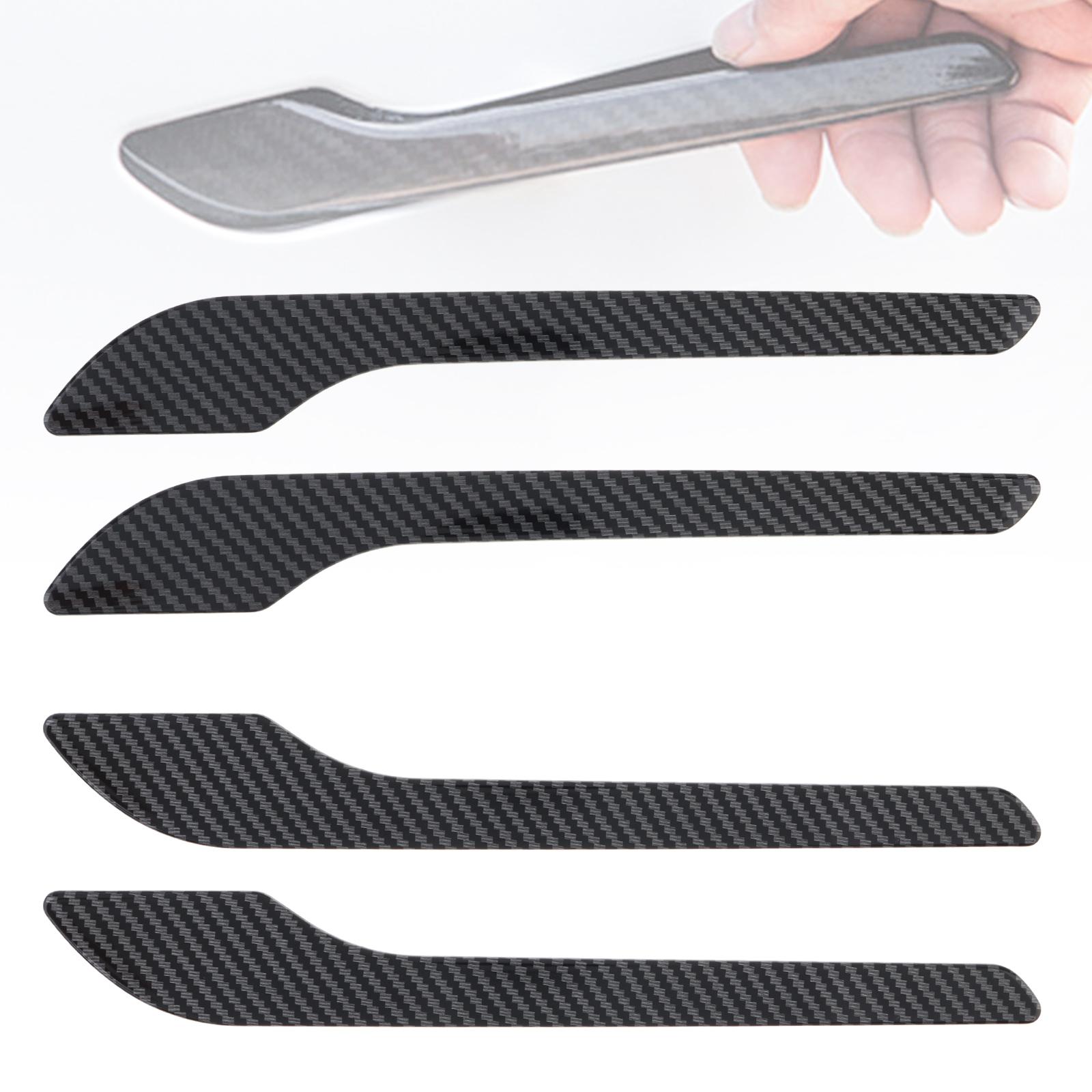 4 pieces of special car carbon fiber scratch resistant car door handle decoration, plastic door handle decoration cover, car decoration accessories
