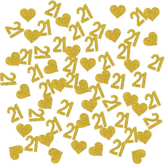 INNORU Number 20 Confetti Gold Glitter, Happy 20th Birthday Table Confetti, Twenty Years Paper Scatter, 20th Anniversary Cheers To 20 Years Party