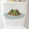 Goofy Frog Toilet Stickers, Creative Waterproof Removable Self-Adhesive for Bathroom Home Decor