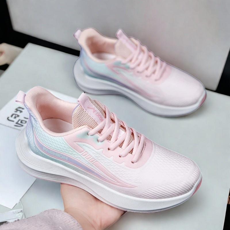 Summer and autumn breathable sports shoes trendy versatile women's shoes casual shoes running shoes mesh lightweight soft sole non-slip shoes