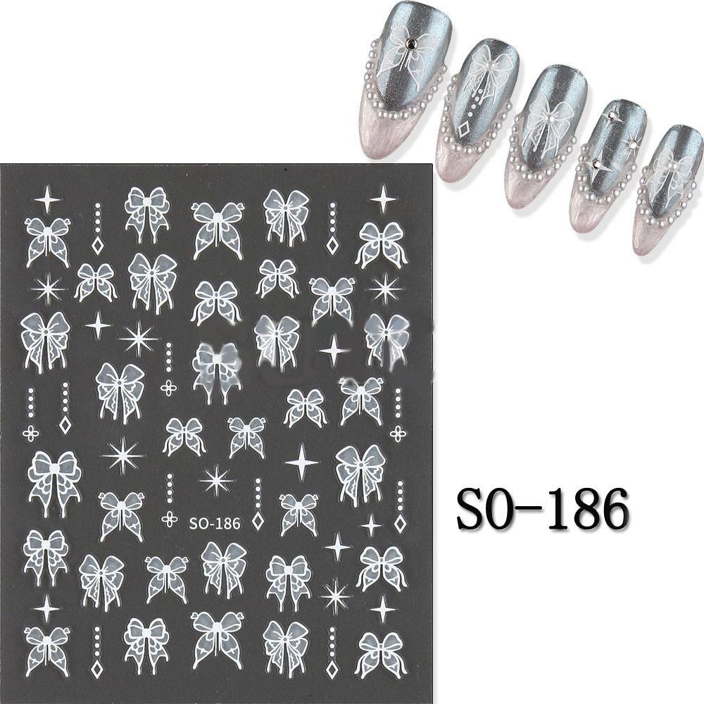 3D Charm Black White Flower Floral Petal Nail Decoration DIY Nail Art Stickers  for Nails