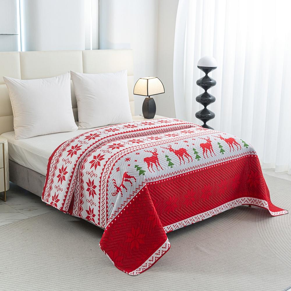 Christmas Blanket for Bed 220x200 Cm Quilted Christmas Patterns