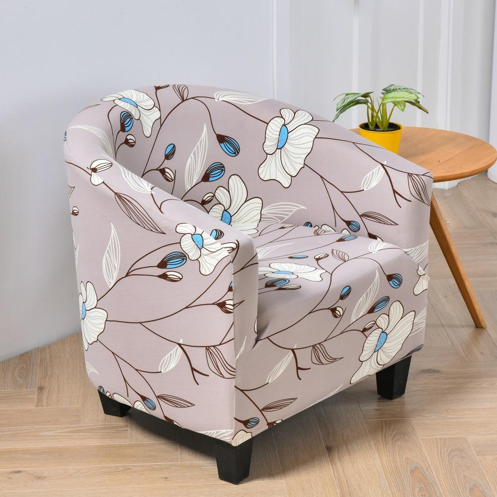Single Club Chair Sofa Cover All-inclusive Protective Cover Semicircular Bathtub Sofa Chair Cover