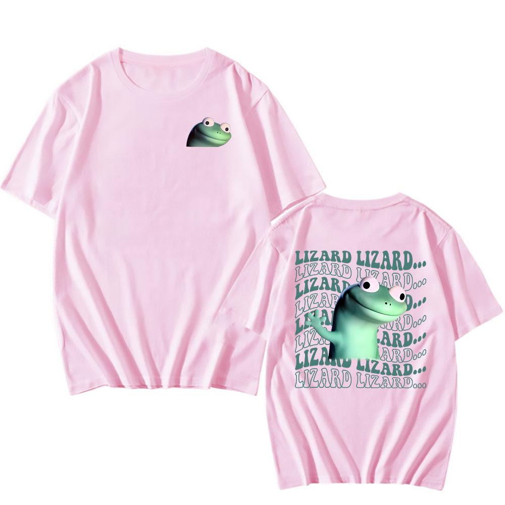 Women Tees Lizard Meme Funny Graphic T-shirt Casual Short Sleeve Cotton Tshirts Unisex Streetwear Cartoon Printing T Shirt