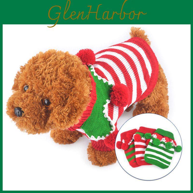 Cozy Pet Dog And Cat Sweater Christmas Themed Winter Warm Thick Acrylic Clothing