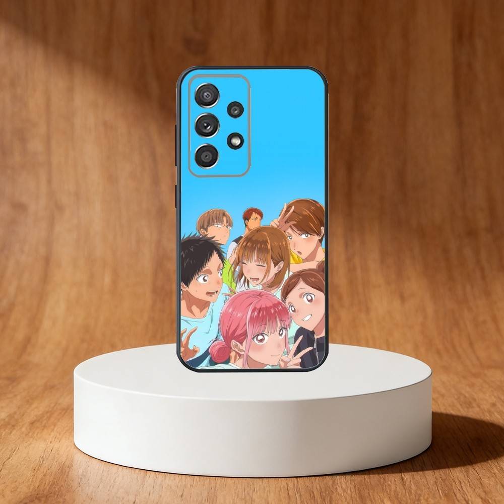 Blue Box Anime Cute Phone Case For Samsung S25,S24,S21,S22,S23,S30,Ultra,S20,Plus,Fe,Note,10,9,5G Black Cover