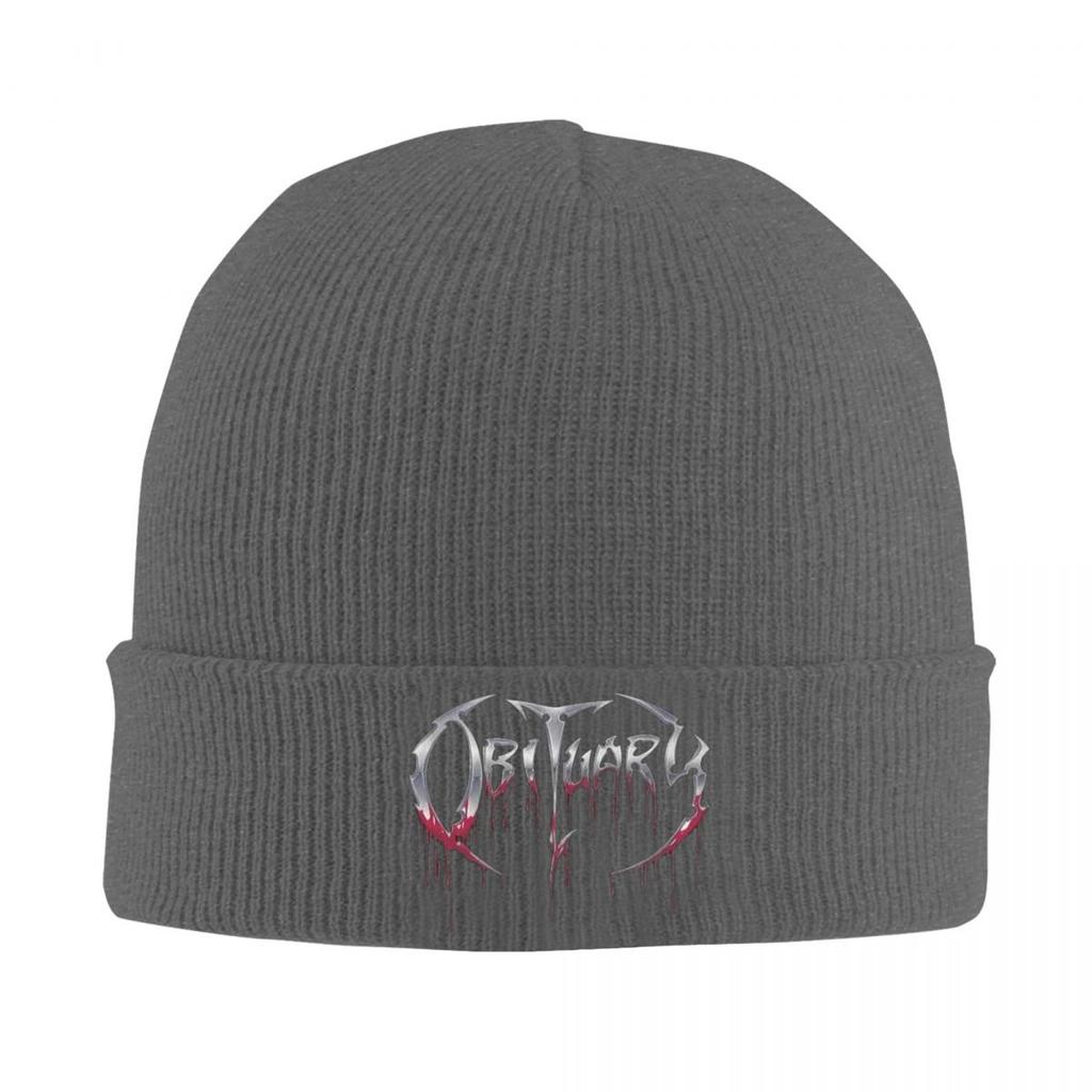 Obituary Band Logo Death Metal Trucker Warm Knitted Cap Hip Hop Bonnet Hat Autumn Winter Outdoor Beanies Hats for Unisex Adult