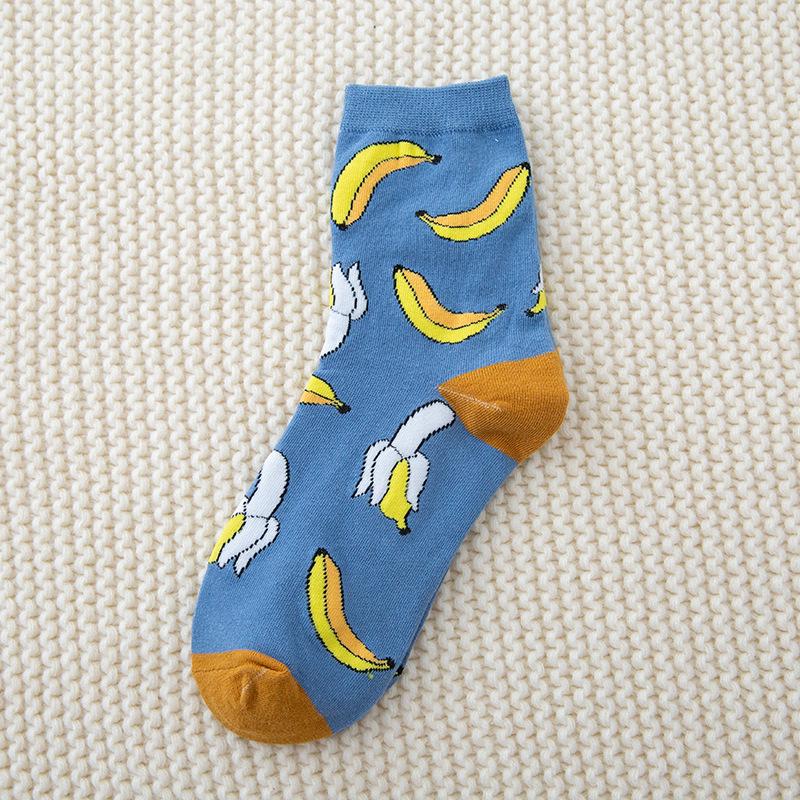 Korean & Japanese Style Women's Cute Cartoon Fruit Mid-Calf Socks for Autumn & Winter