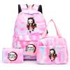 3ks/set Anime Demon Slayer Batoh pro dívky Chlapci Back To School Bag with Lunch Bag Student Bookbag Muži Ženy Cestovní taška Mochil
