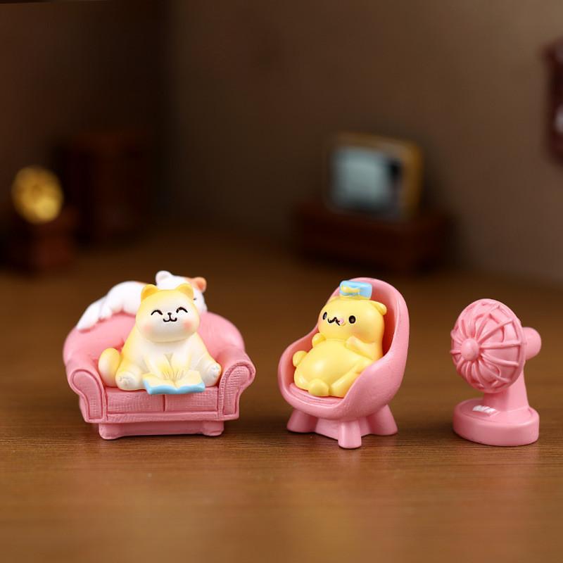 Landscape Micro Cat Resin Ornament Daily Life Diy Mini Home Decor Accessories