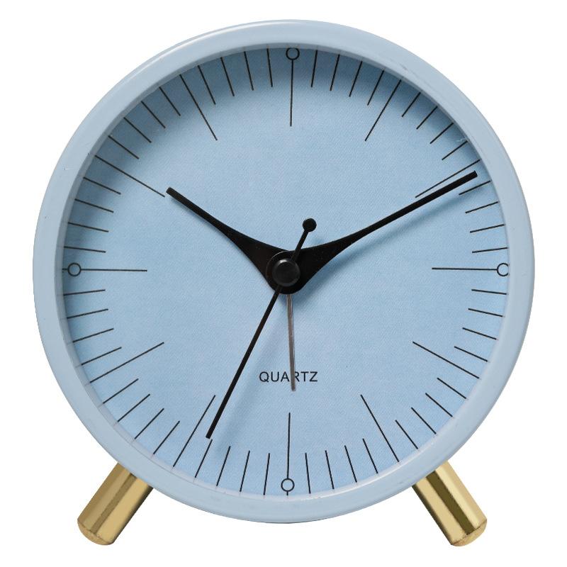 European-Style Alarm Clock New Quartz Minimalist Silent Children's Clock Living Room Desktop Round Creative Student Analog Table Clock