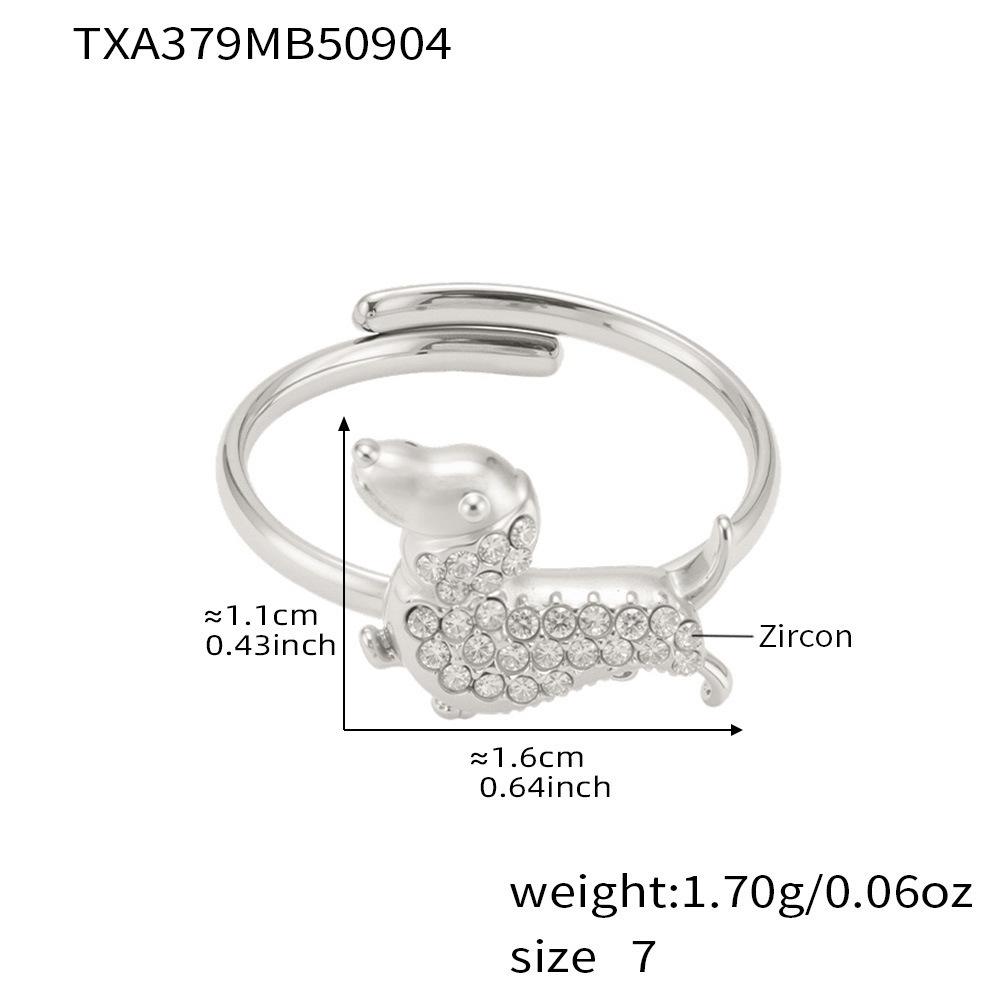 Qiong Yao 18K Gold-Plated Zircon Zodiac Dog Jewelry Set: Necklace, Bracelet, Ring & Earrings