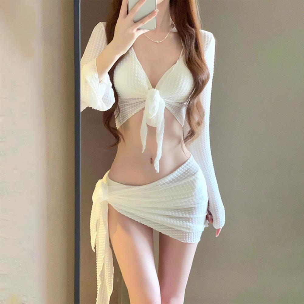 Bikini Swimsuit Women's Four-piece White Sexy Holiday Split Swimwear