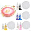 10 Resin Pigment Mixing Coloring Epoxy Craft Silicone Moulds Coaster Casting Tray Kunst