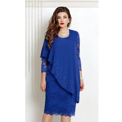 Large Size Solid Color Lace Splicing Elegant Seven-quarter Sleeve Slim-fitting Evening Dress Skirt Women's Clothing