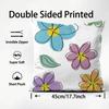 Line Flowers Cushion Cover Soft Decorative Pillow Case Suitable For Bedroom Sofa Car Travel Use