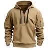 European Men's Hooded Zipper Sweatshirt with Multi-Pocket Pullover - Spring & Autumn Casual Jacket