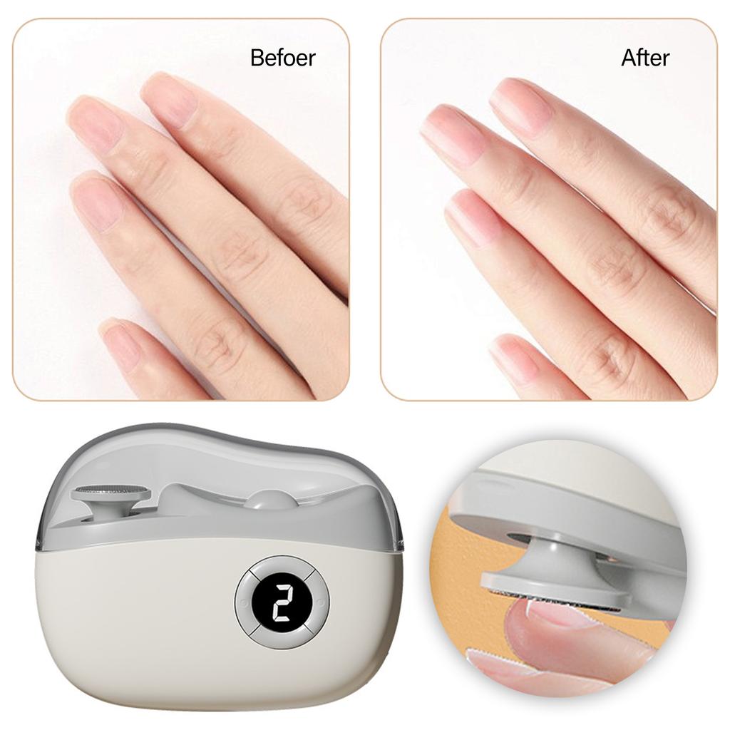 2 In-1 Electric Nail Clippers Automatic Nail Cutter Nail Trimmer Electric Nail File Fingernail Clippers for Elderly