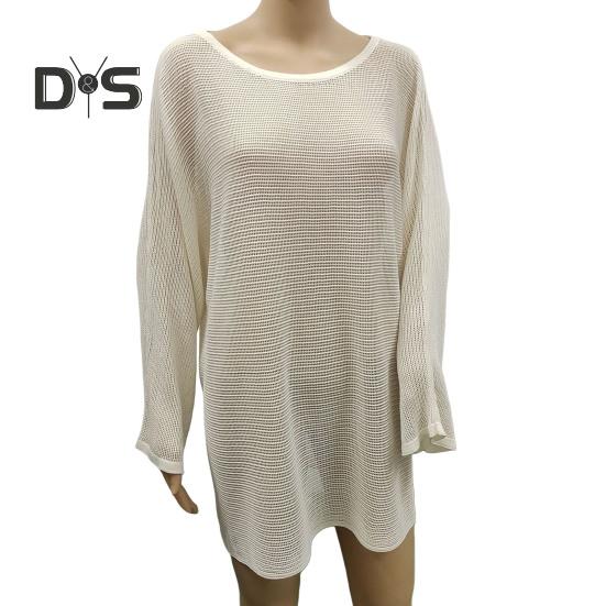 Women Cover Up Dress Batwing Long Sleeve See-through Hollow Mesh Bikini Cover Up Quick-Drying Breathable Beachwear