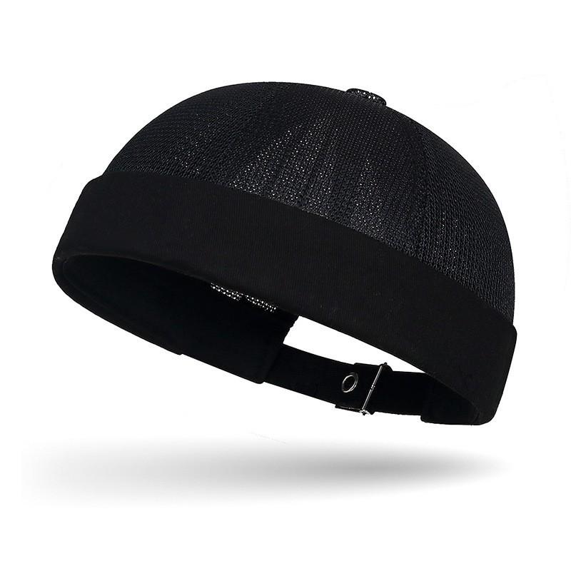 Spring and Summer Brimless Melon Skin Adjustable Hip-hop Hat Fashionable Men and Women Handsome Landlord Hat Simple Breathable G
