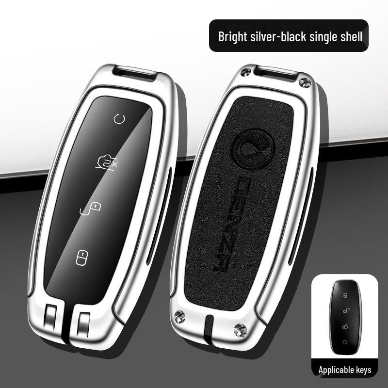 Denza D9 Key Case: Metal Leather Key Shell for Men & Women