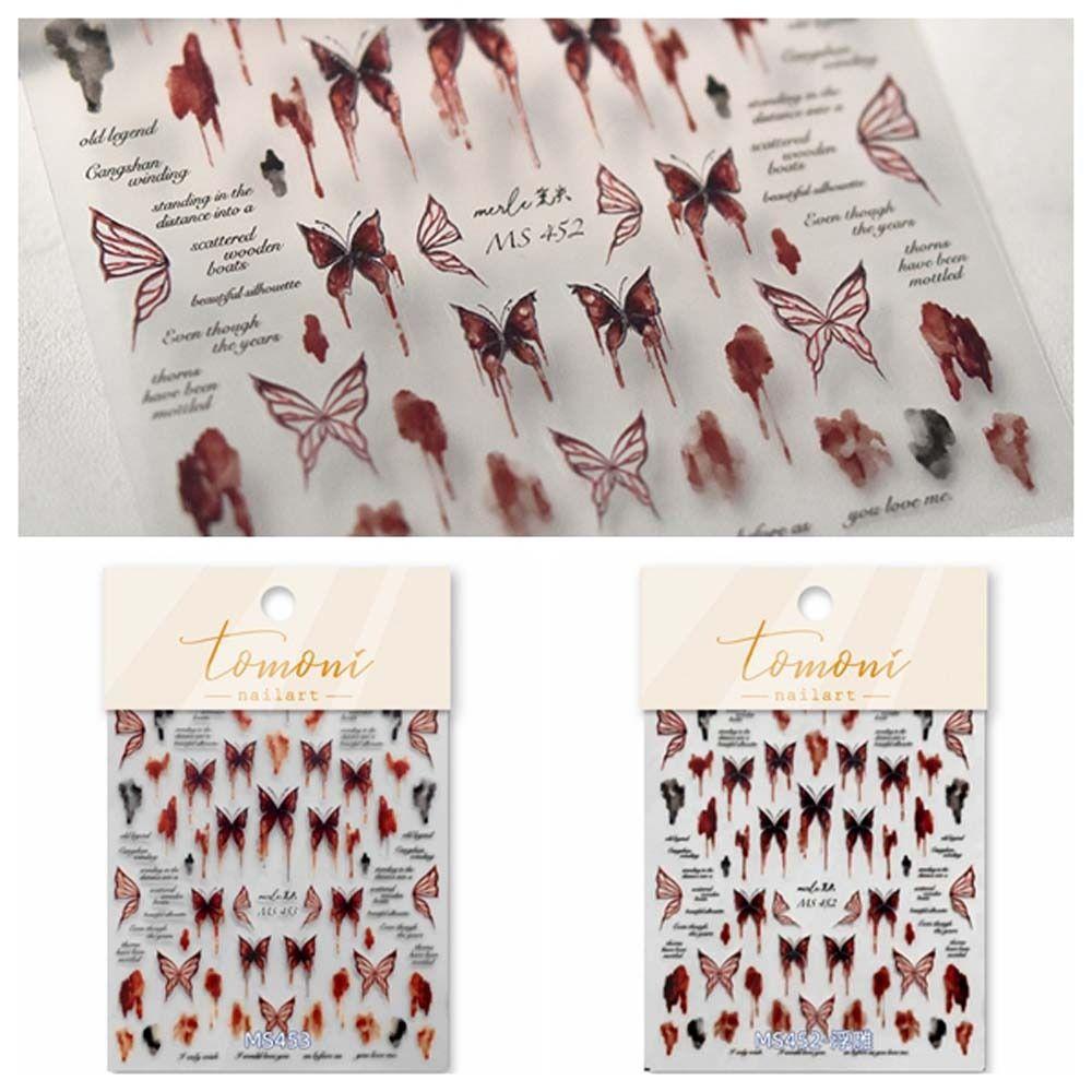 

Чернила Английские буквы Бабочка Ногти Наклейки DIY Гвоздь Шарм Бабочка Украшения для ногтей Леди