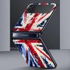 Phone Case for Samsung Galaxy Z Flip 3 4 5 6 Folding Black Shell National Flag RU FR UK For Samsung Z Flip4 Flip5 PC Hard Cover