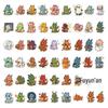 54 Q-Version Dinosaur Stickers - Creative, DIY, Waterproof, Ideal for Kids' Journals & Phones.