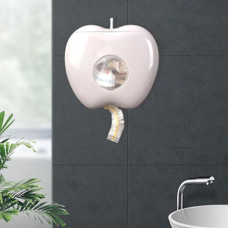 Dispenser per Sacchetti Freschezza a Forma di Mela Montato a Parete Scatola Dispenser da Cucina Organizzatore di Sacchetti di Plastica Robusto Strumento da Cucina Salvaspazio