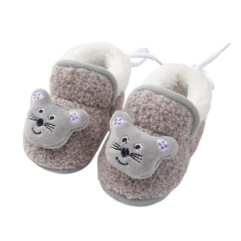 Baby Boots Fluffy Shoes Infant Boys Girls Cartoon Warm Indoor Shoes Toddler Cozy First Walker Crib Shoes 0-18M