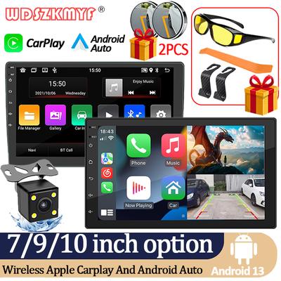 Autoradio Multimédia Universel 7/9/10 Pouces Autoradio Carplay Sans Fil Android Auto Récepteur Stéréo 2 DIN Lecteur Bluetooth Écran Tactile