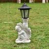 JYL TS/078,Hot Sale Cement Color Leaning Angel Resin Statue Solar Light for Outdoor Garden Decor Lamp