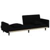 Sleeper Sofa with Cushions Black Fabric
