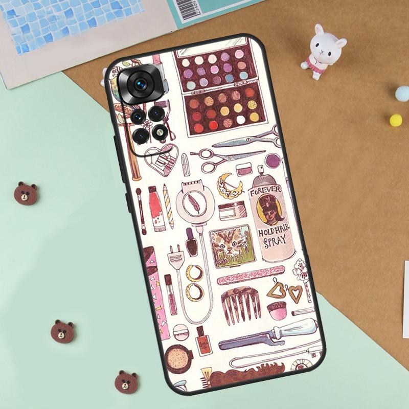 Hair Stylist Scissors Brush Switch Case For Xiaomi Redmi 14C 10C 12C 13C Cover For Redmi Note 14 Pro 13 9 10 11 12 10S 11S 12S