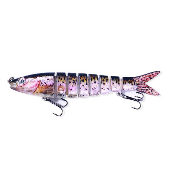 13.4cm 18g Multi-knot Fish Bait Realistic Design 3D Eyes Holographic Body Lure Bait Set with Built-in Ball Swinging Fish Lure