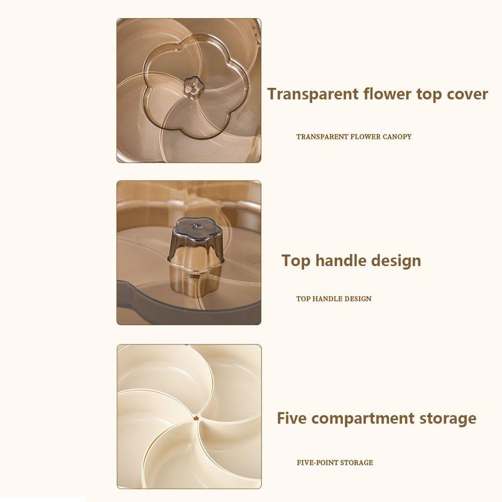 5 Compartments Divided Serving Tray With Lids Candy Tray Divided Serving Platter Box  New Year