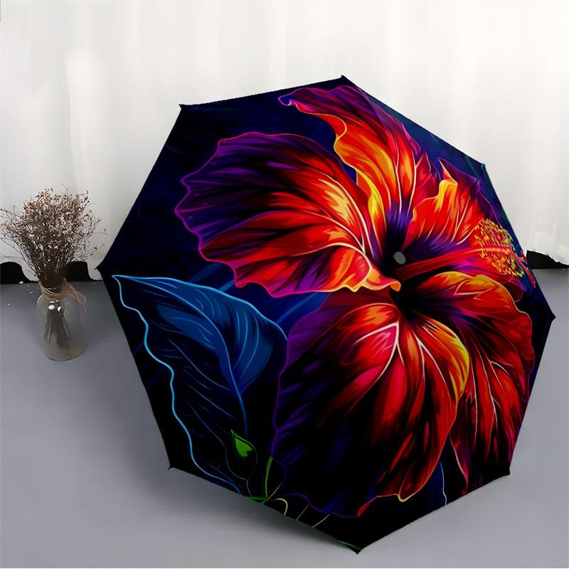 1pc Floral Bloom Automatic Open/Close Umbrella Compact Folding Umbrella, All-Season Portable Umbrella for Women/Men F1124064