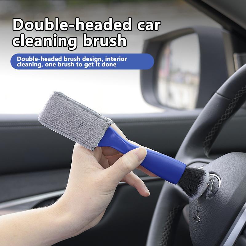 Car air conditioning outlet gap brush Nylon silk soft hair car interior detail double head dust removal cleaning brush